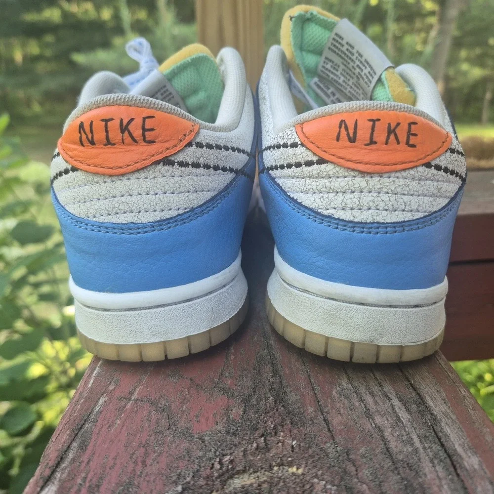 Nike Dunk Low GS Youth Size 5.5 DX3363-100 Blue White Orange